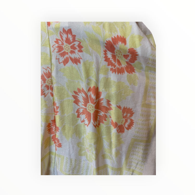 Orange & Yellow Short Floral Kimono