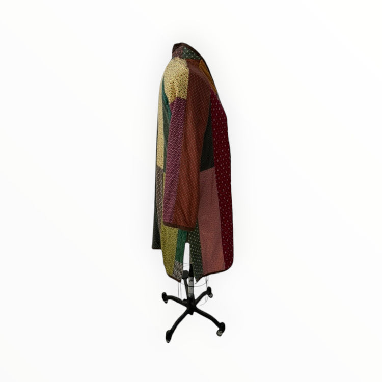Earthtones Rectangle Patched Hand Quilted Jacket