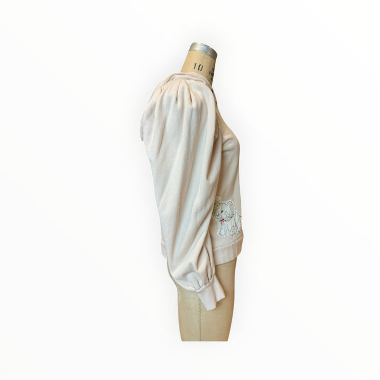 Elephant Quilt Applique Blush Hoodie Sweatshirt