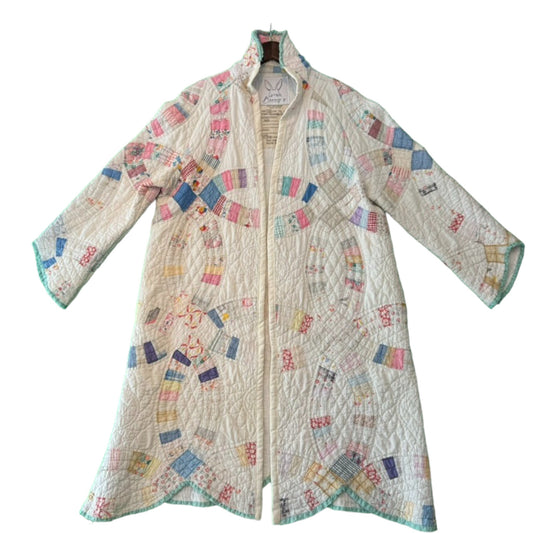 1930s Wedding Ring Pastel Hand Quilted Jacket