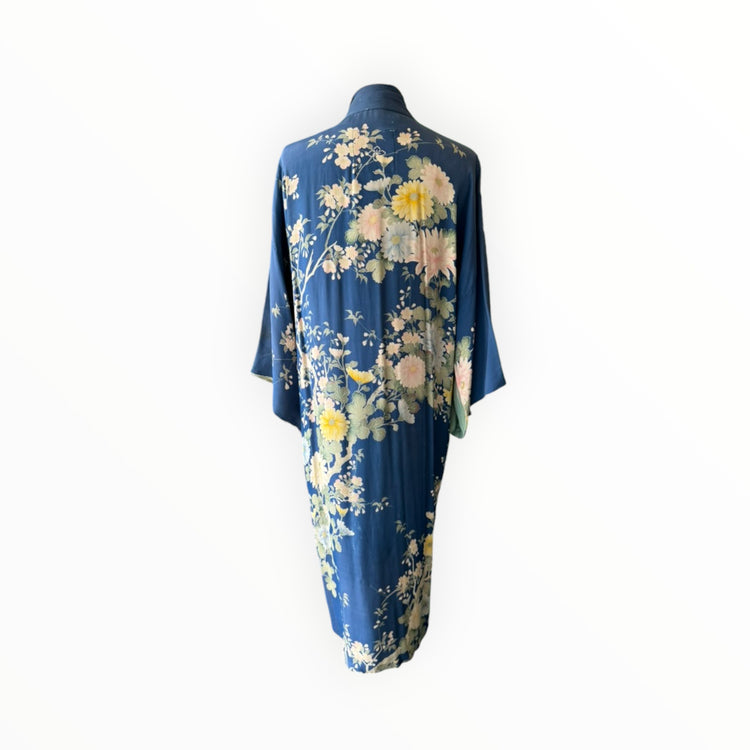 Blue & Green Silk Kimono