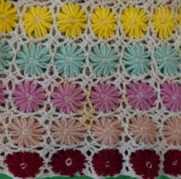 Wool Floral Crocheted Car Coat