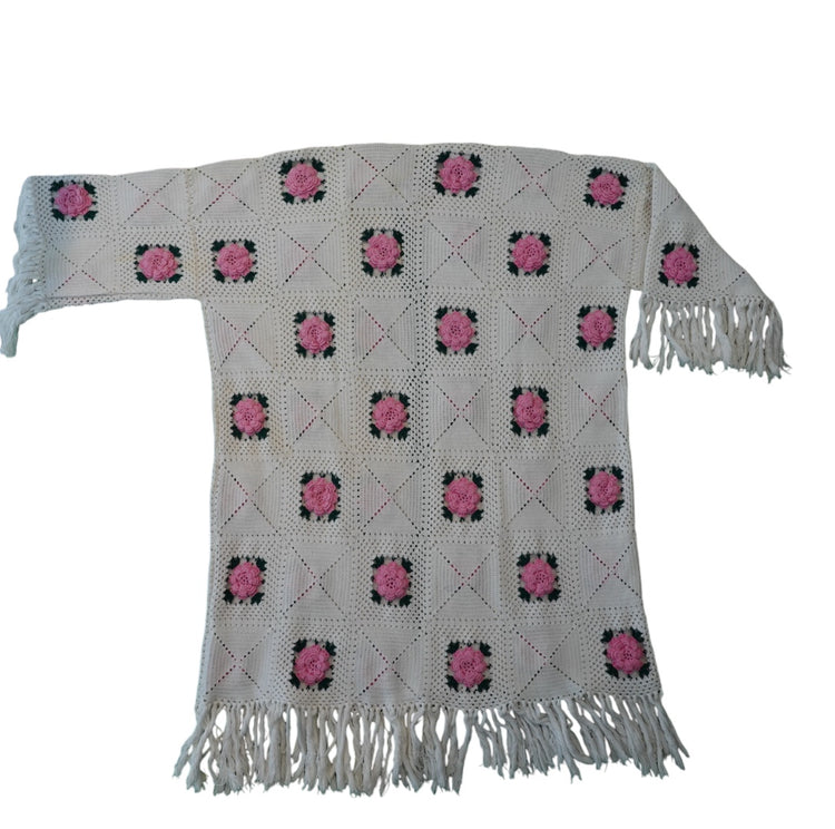Rose Granny Square Car Coat