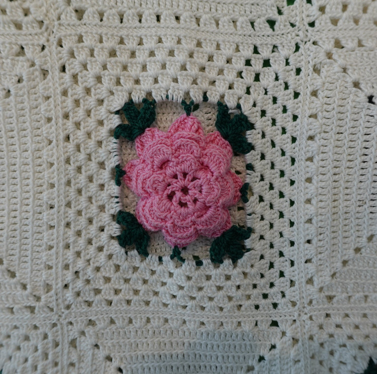 Rose Granny Square Car Coat