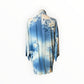 Blue Refashioned Silk Kimono with Sash