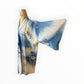Blue Refashioned Silk Kimono with Sash