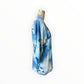 Blue Refashioned Silk Kimono with Sash