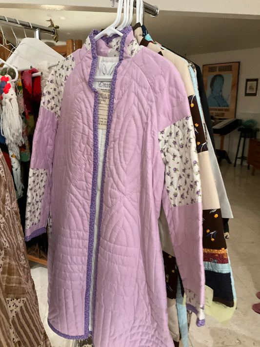 Lilac with Ditsy Flowers Hand Quilted Jacket