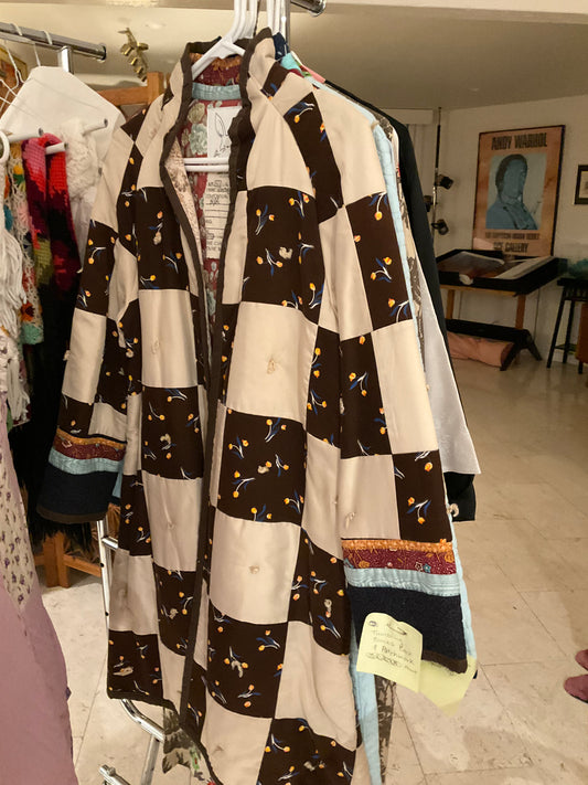 Tulip Printed & Tumbling Blocks Back Quilted Jacket