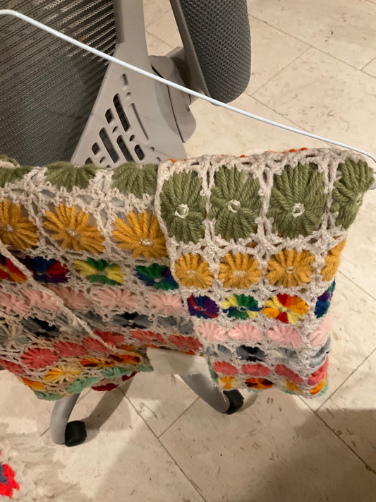 Wool Floral Crocheted Car Coat #2
